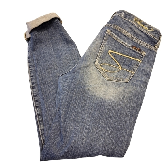 Seven7 Distressed Denim Jeans Size 6 - Picture 3 of 4